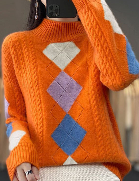 Bohemian-Orange-High-Neck-Print-Chunky-Knit-Sweater-Tops-Winter1.jpg