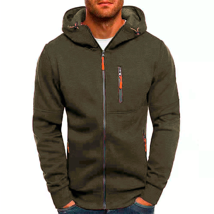 Alfons - Men's Zip-Up Hoodie with Fleece Lining