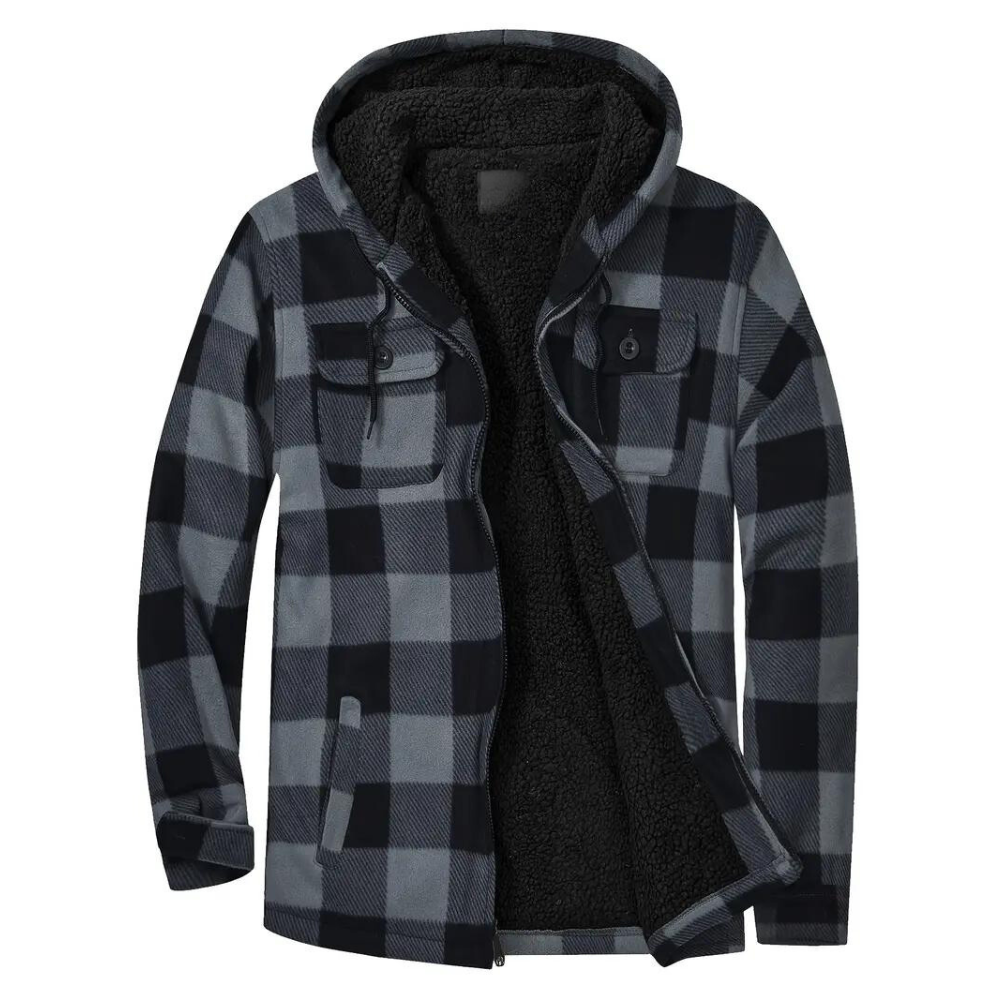 Tim- Men's Hooded Plaid Jacket