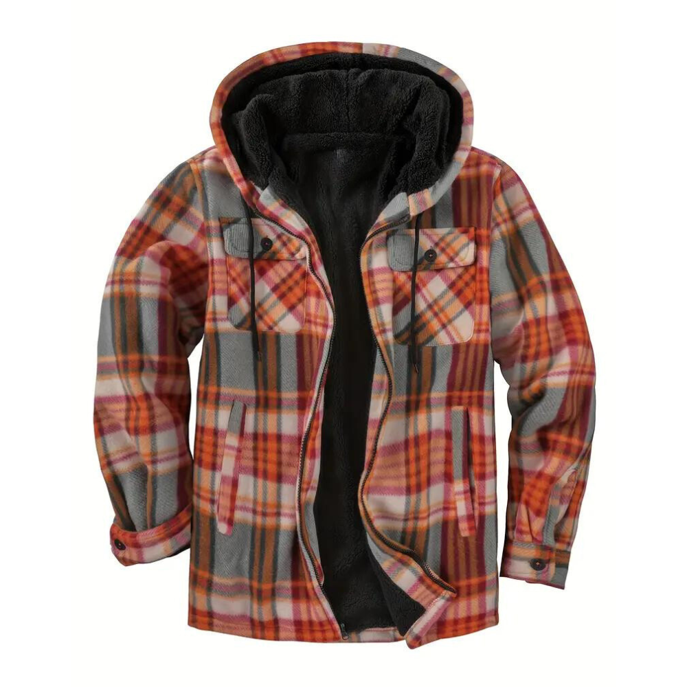 Tim- Men's Hooded Plaid Jacket