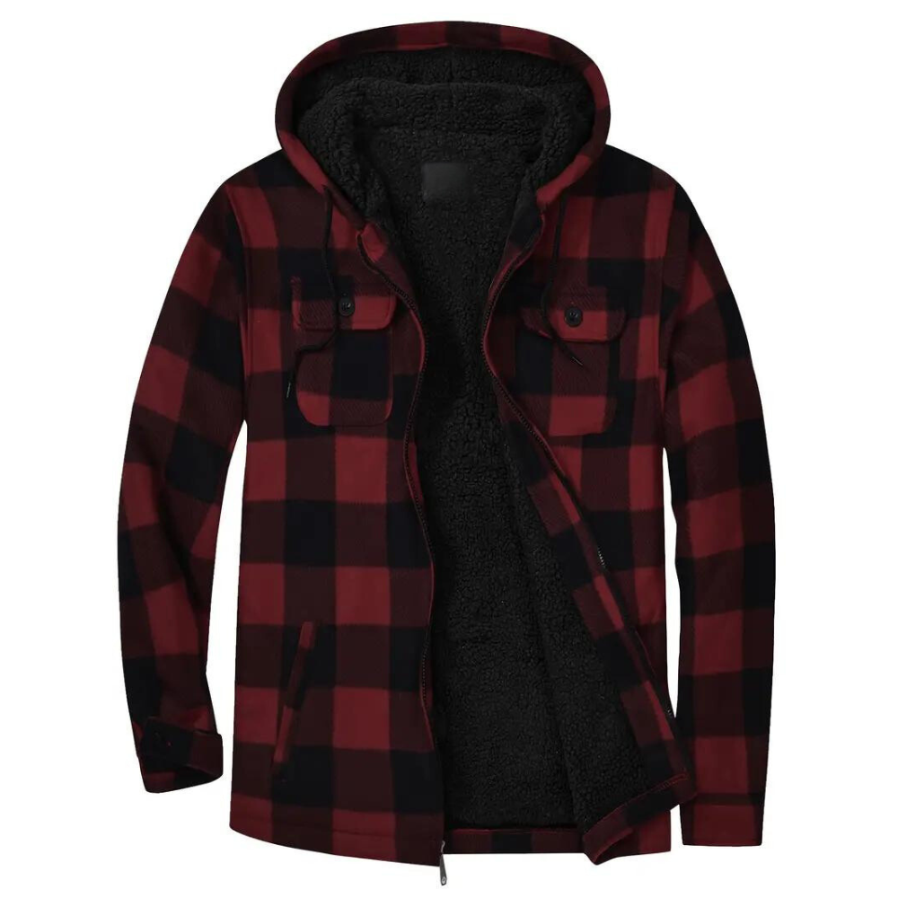 Tim- Men's Hooded Plaid Jacket