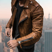 Cyrus - Men's leather biker jacket