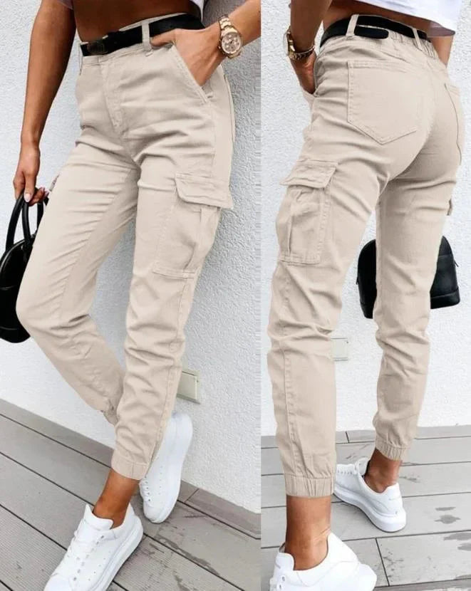 Adeline -  High Waist Cargo Pants