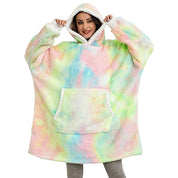 Janny - Lovely combination of soft hooded jacket and cozy blanket in one