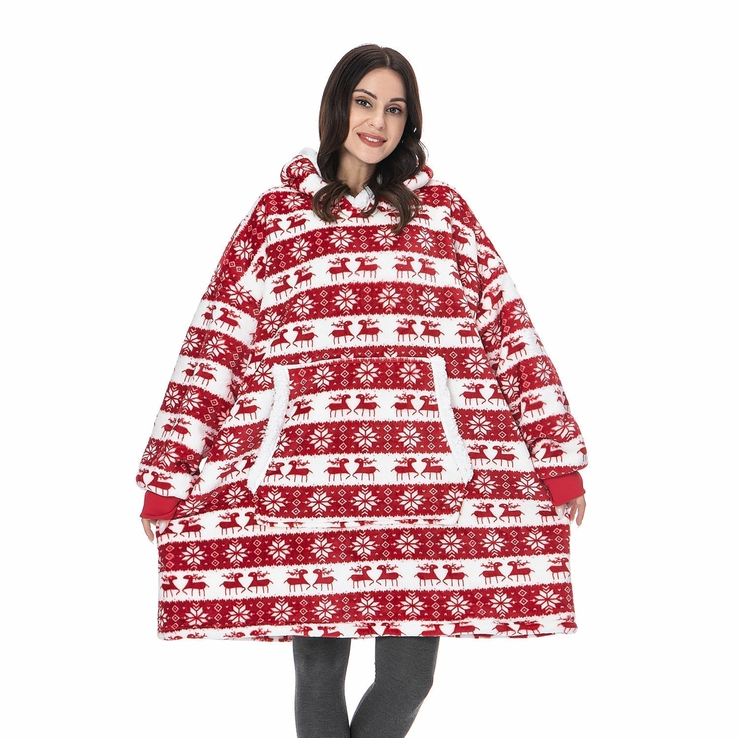 Janny - Lovely combination of soft hooded jacket and cozy blanket in one