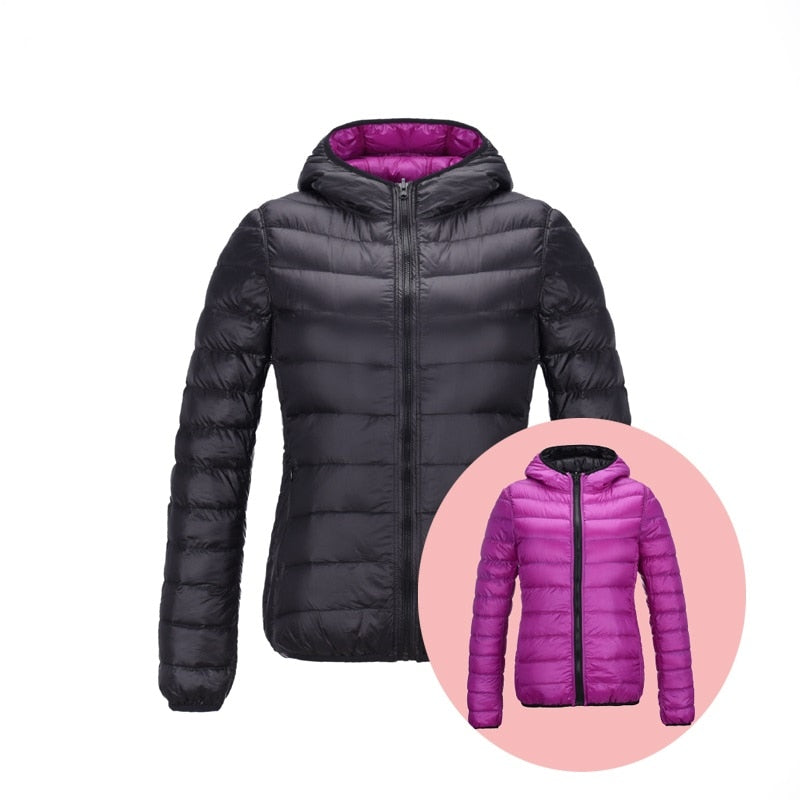 Araceli - Women's Reversible, ultra-light down jacket