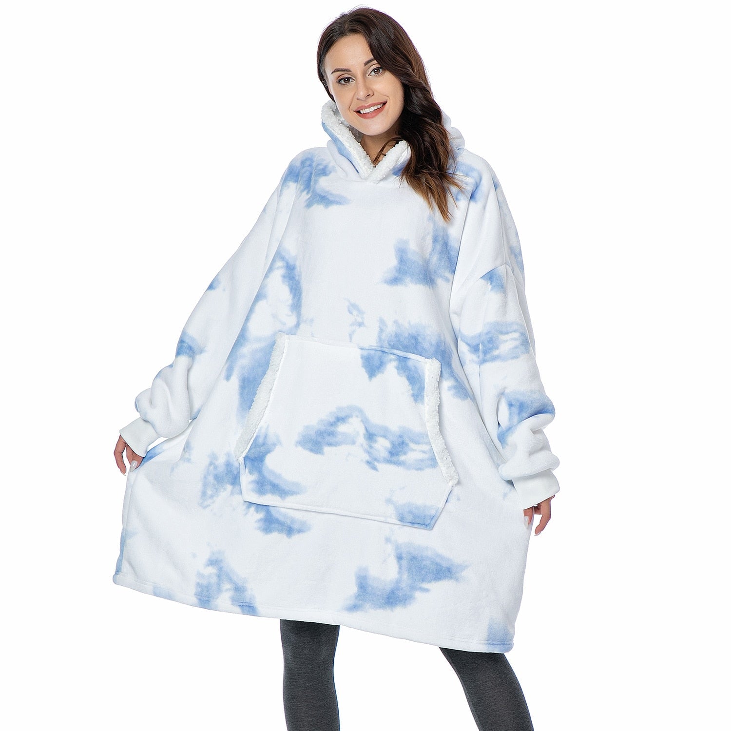 Janny - Lovely combination of soft hooded jacket and cozy blanket in one