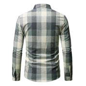 Dax - Check shirt with long sleeves and a stand-up collar