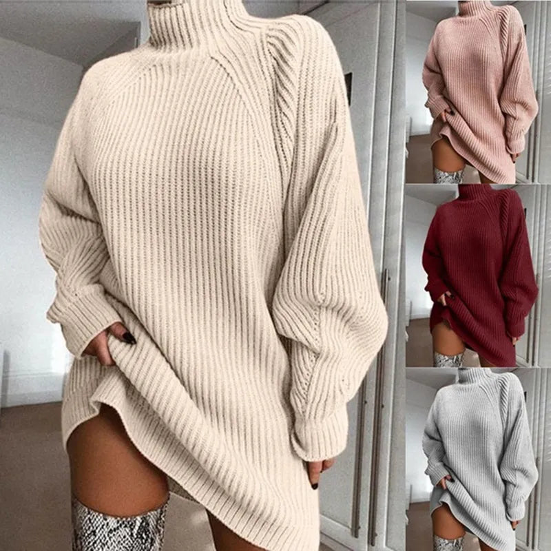 Evelien - Comfy Turtleneck Dress