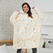 Janny - Lovely combination of soft hooded jacket and cozy blanket in one