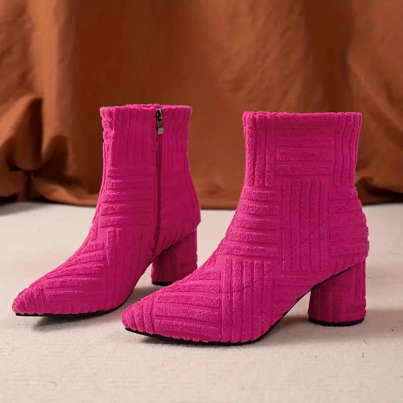 Vanessa - Plain Women's Boots with Block Heel