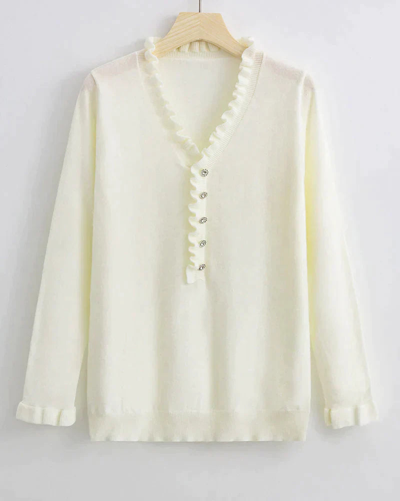 Celine - Elegant ruffled sweater