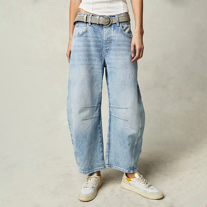 Wrenley - Denim pants with wide legs