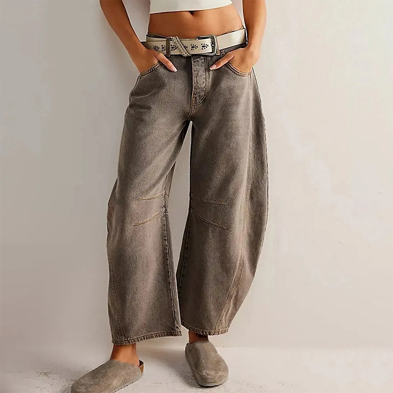 Wrenley - Denim pants with wide legs