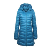 Nyomi - Women's long quilted jacket with hood