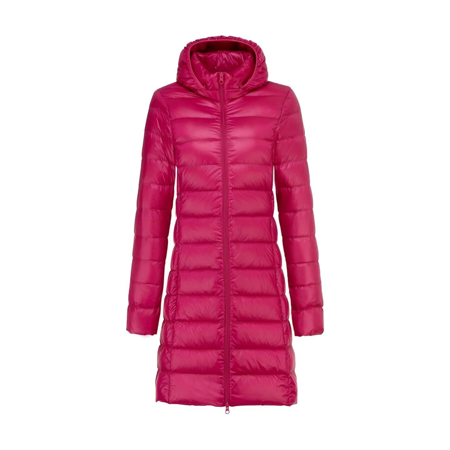 Nyomi - Women's long quilted jacket with hood