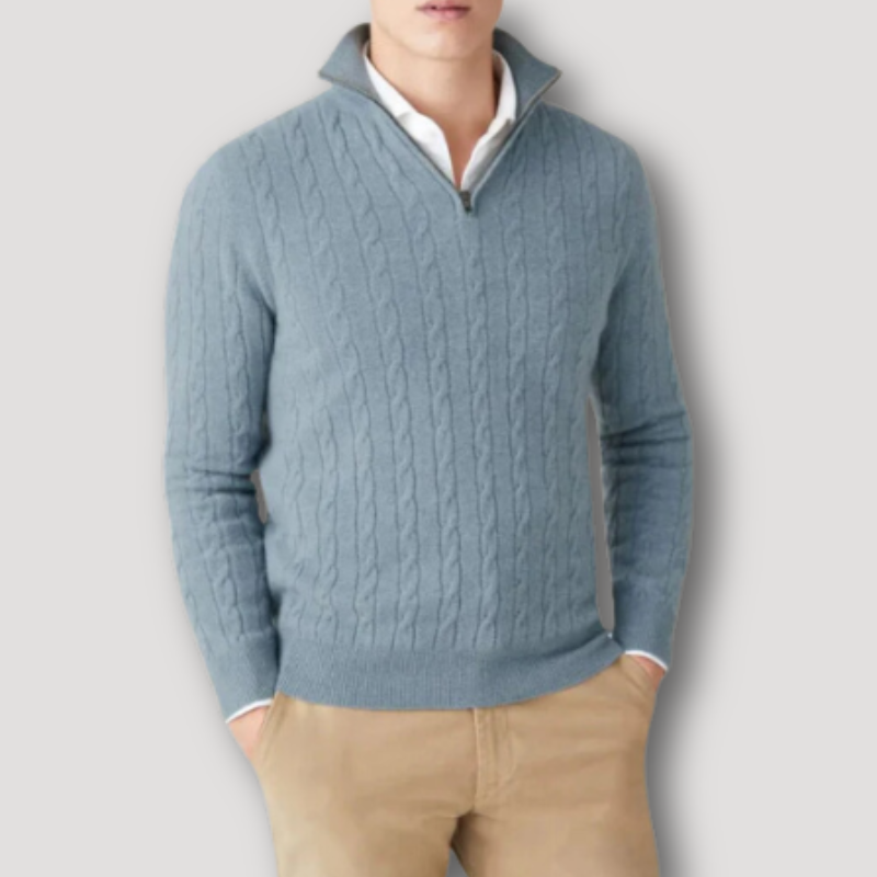 Saul - Italian Cashmere Zip-Up Sweater for Men