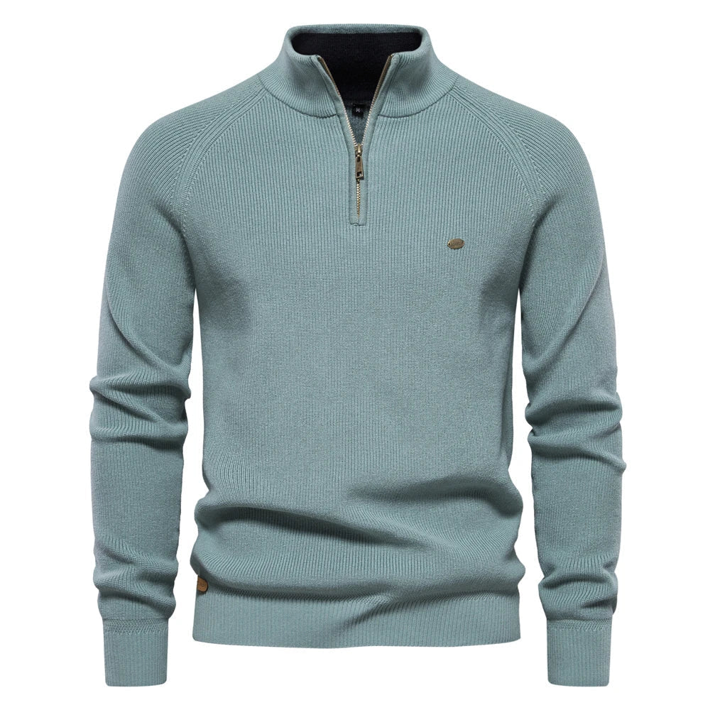 Waylon - Men's knitted sweater with zipped collar