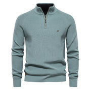 Waylon - Men's knitted sweater with zipped collar