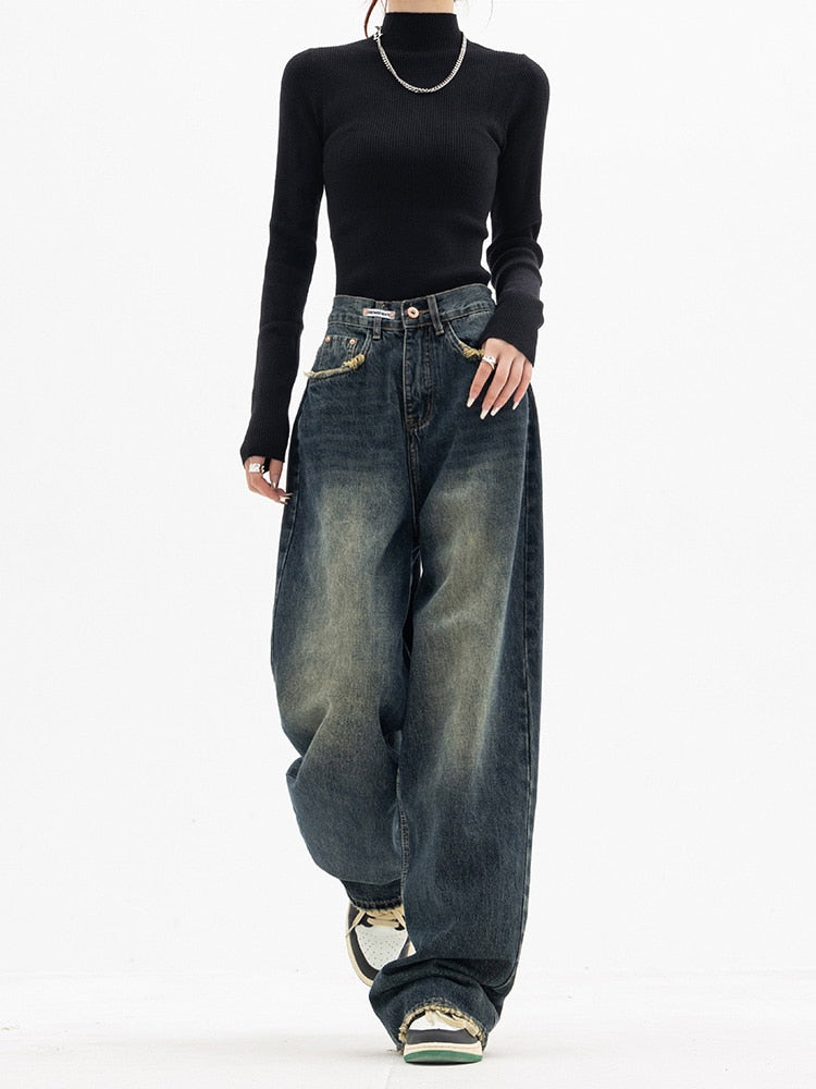 Nienke - Women's Vintage Wide Leg Jeans