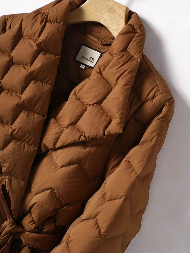 Winona - A stylish down jacket with a belt