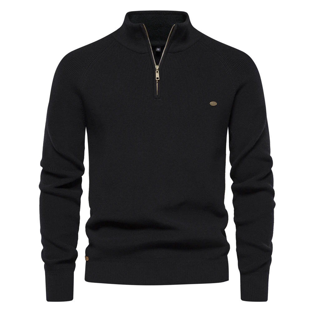 Waylon - Men's knitted sweater with zipped collar