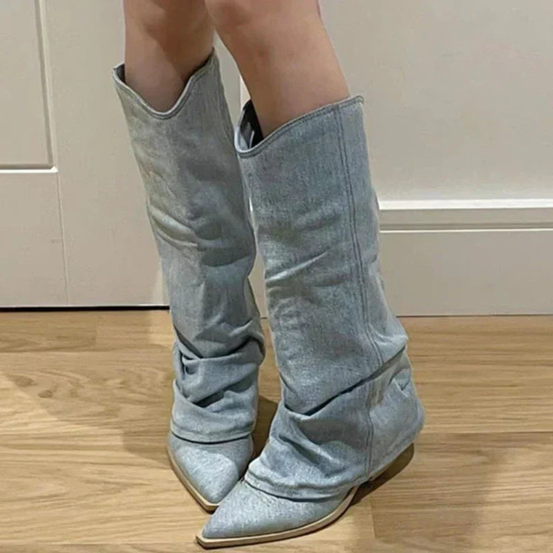 Sara - Winter Proof Denim Boots