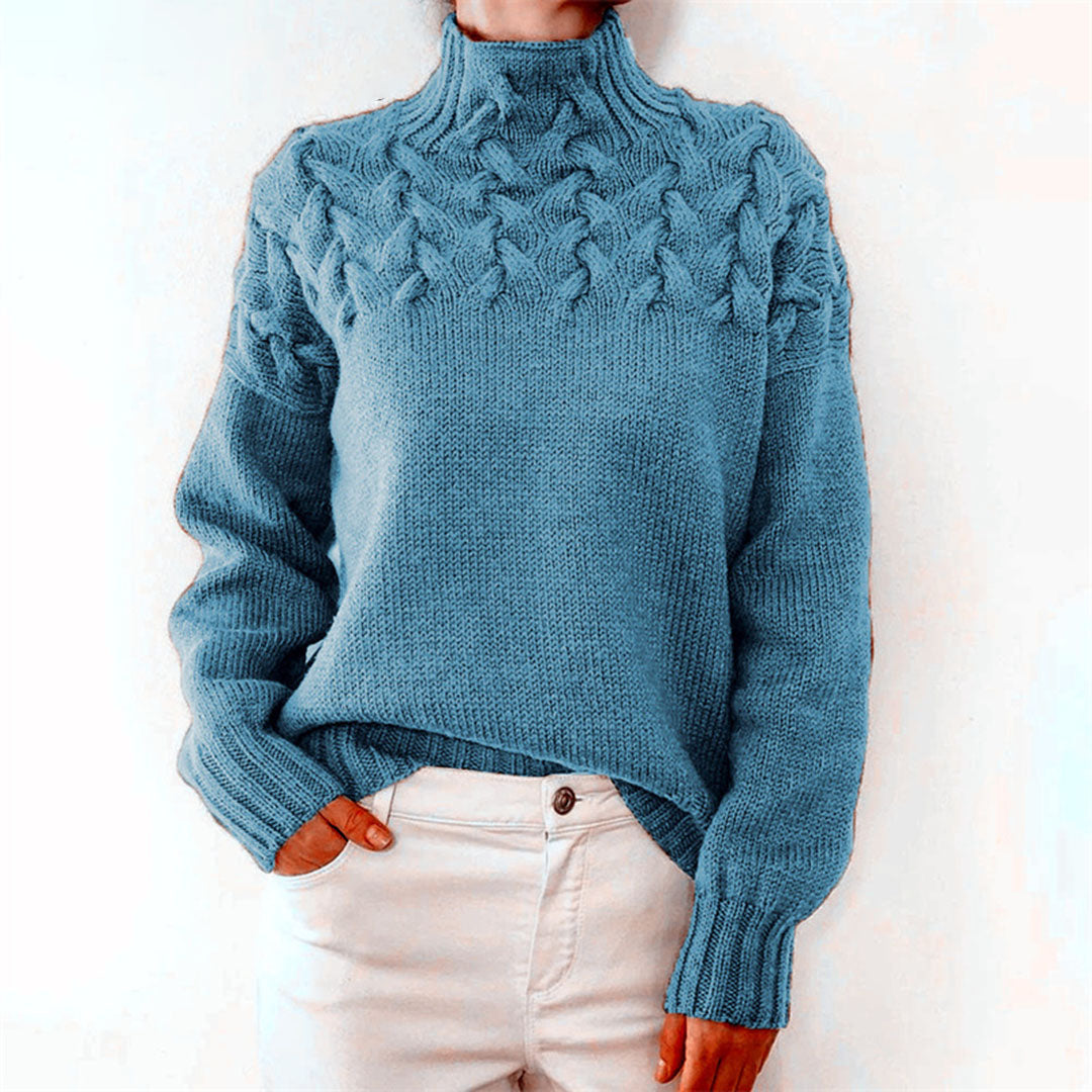 Wendy -  Knitted turtleneck sweater for women