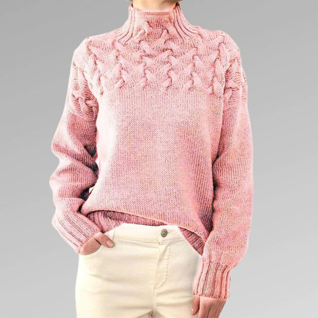 Wendy -  Knitted turtleneck sweater for women