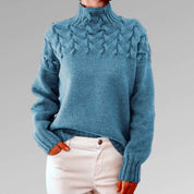 Wendy -  Knitted turtleneck sweater for women