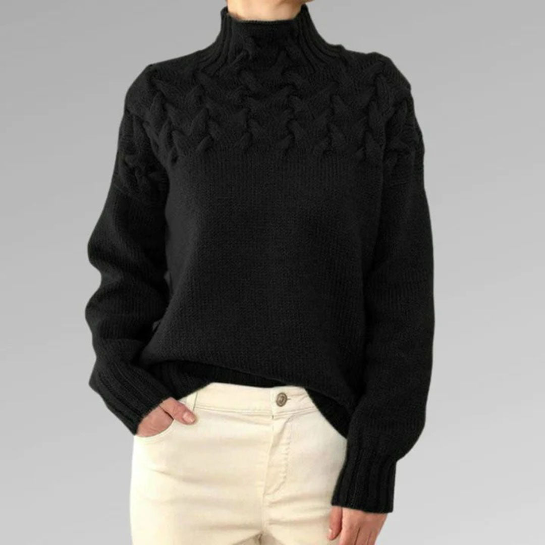 Wendy -  Knitted turtleneck sweater for women