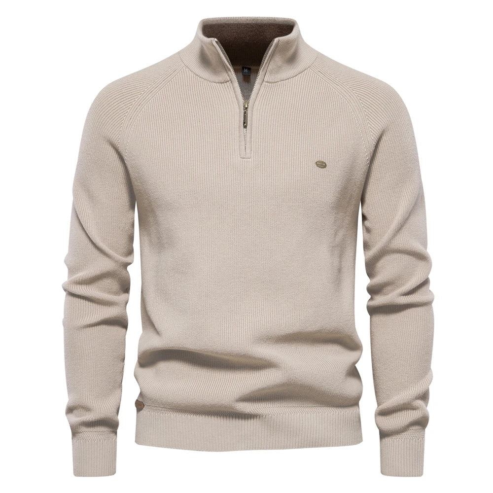 Waylon - Men's knitted sweater with zipped collar