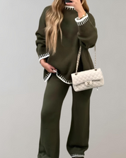 Amani - Wide trousers and a knitted top complete this two-piece set