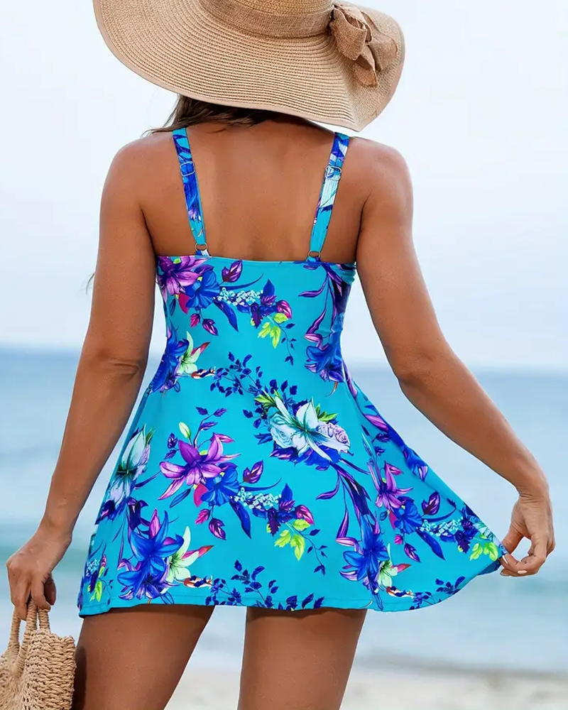 Kira - A cool tankini with flowery design