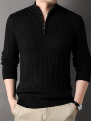 Ulises - Men's cable knit sweater with zipper