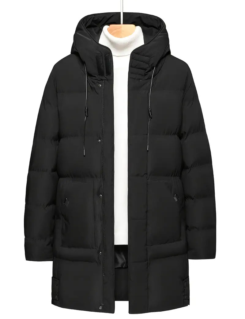 Caspar - Warm Hooded Mid-length Jacket