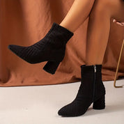 Vanessa - Plain Women's Boots with Block Heel