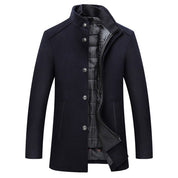 Richard - Men's Warm Wool Stand Collar Long Coat