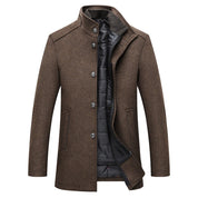 Richard - Men's Warm Wool Stand Collar Long Coat