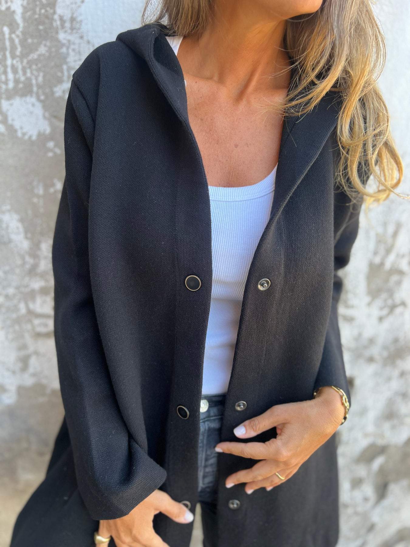 Valentina - Casual single-breasted hooded blazer