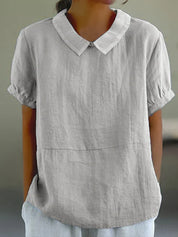 Camille - Classic Cotton and Linen Solid  Top