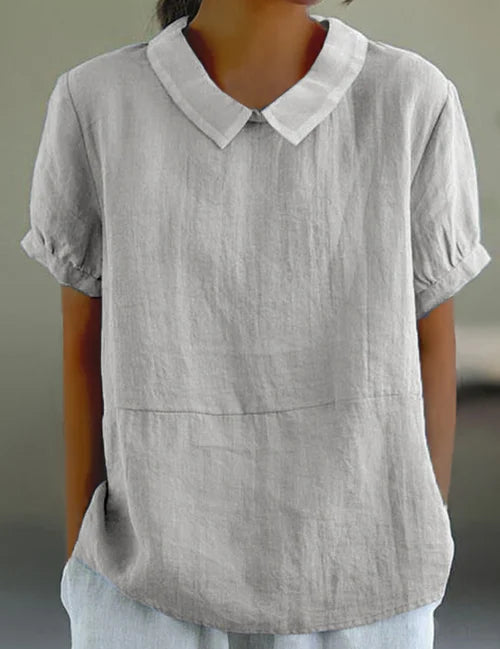 Camille - Classic Cotton and Linen Solid  Top