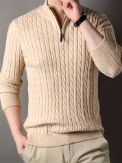 Ulises - Men's cable knit sweater with zipper