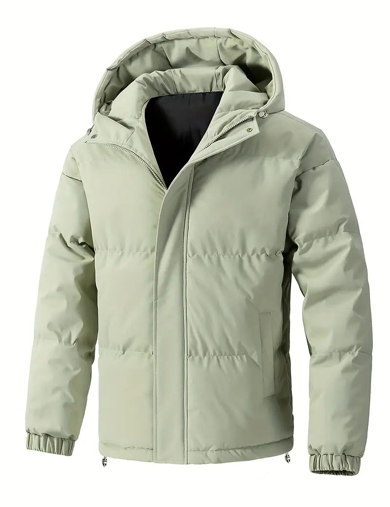 Kaj -  Men's Solid Puffer Coat With Pockets