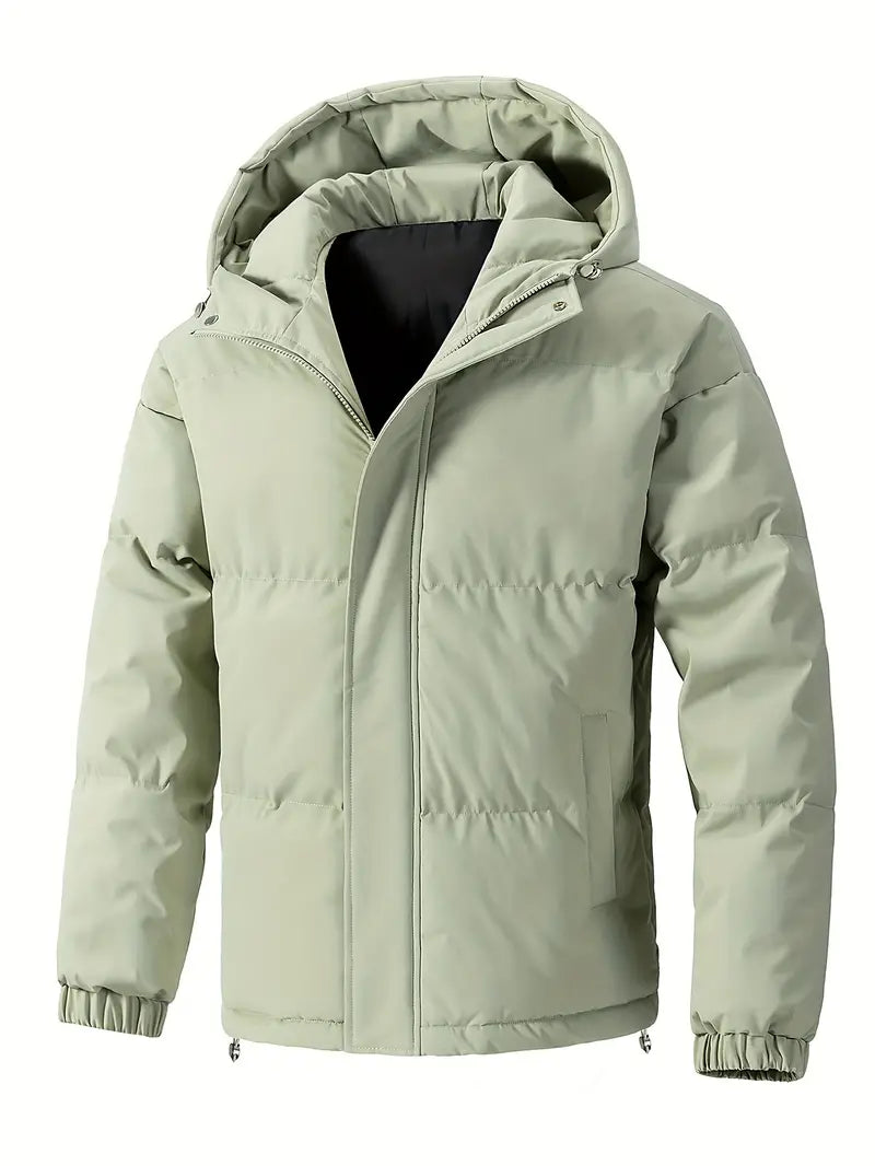 Kaj -  Men's Solid Puffer Coat With Pockets