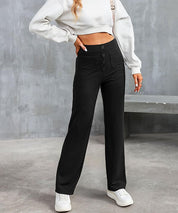 Arielle -  Elastic high waist Trousers with pockets