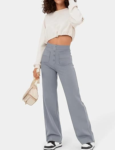 Arielle -  Elastic high waist Trousers with pockets