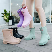 Mikaela - Women's fashionable Mid-height Waterproof rain boots