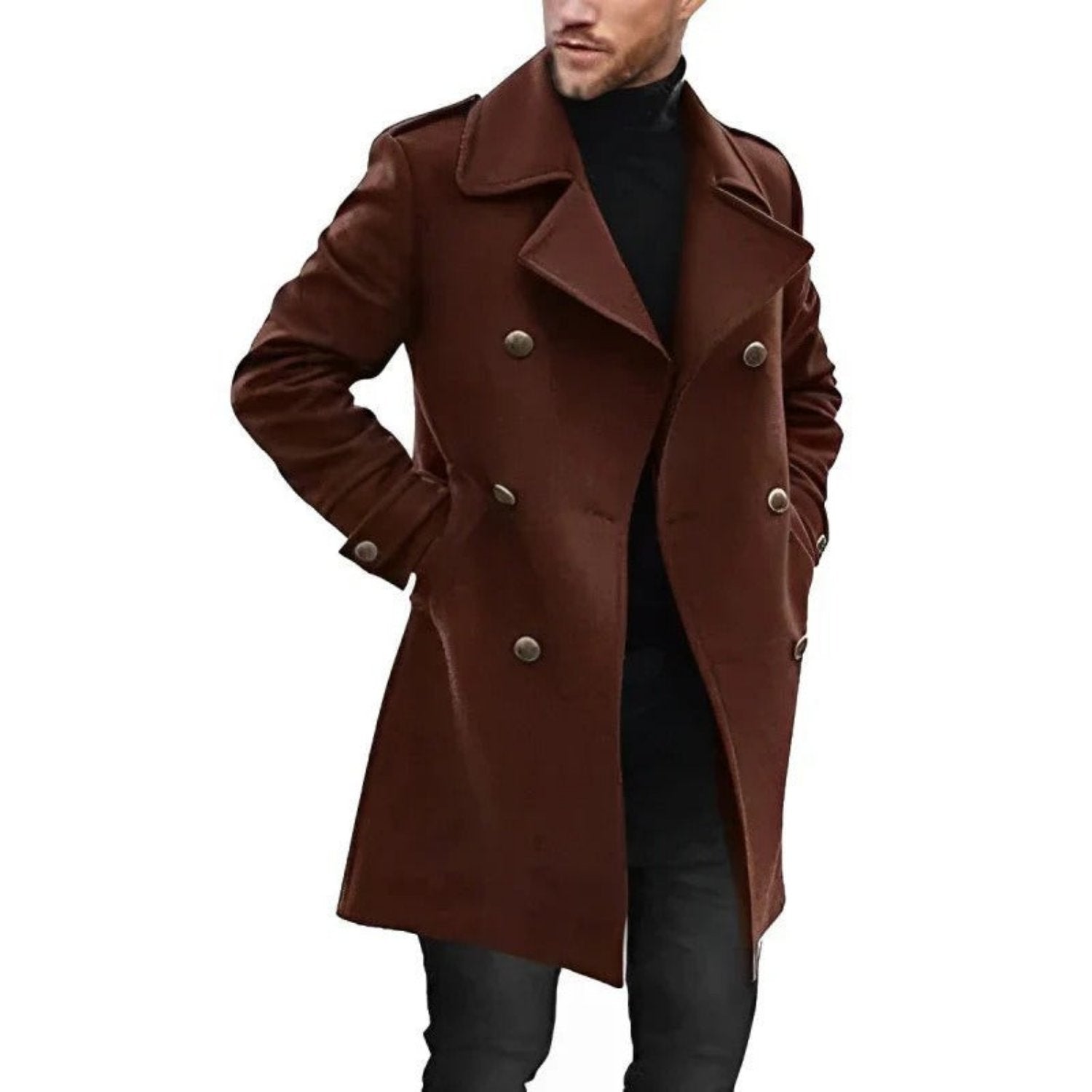 Aidan - Trench coat with lapel collar for men