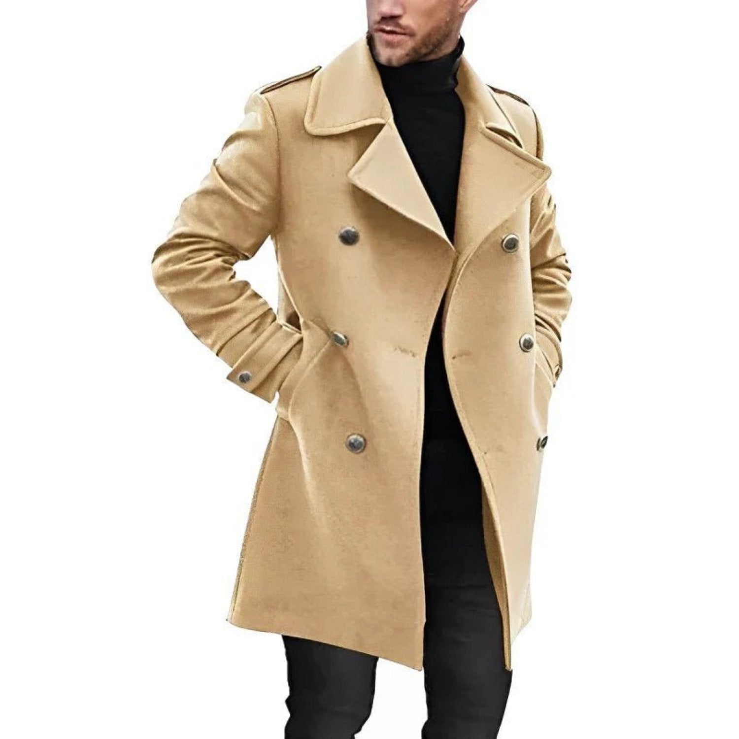 Aidan - Trench coat with lapel collar for men